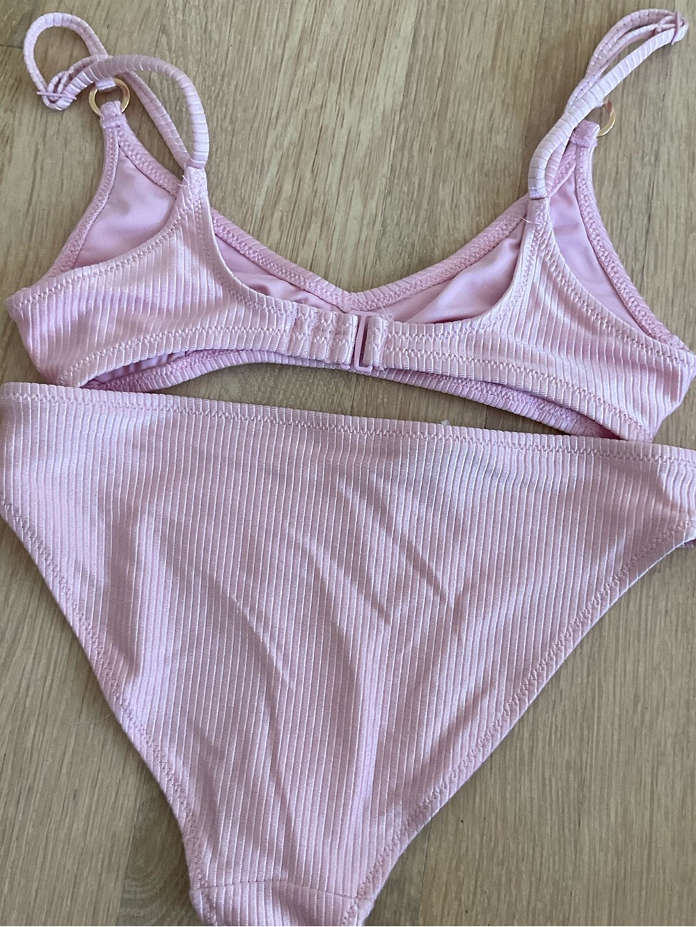 aerie Pink Ribbed Bikini Set - Picture 2 of 3